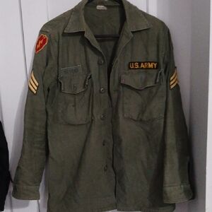 U.S. Army Olive Green Military Jacket W/ Name And Patches